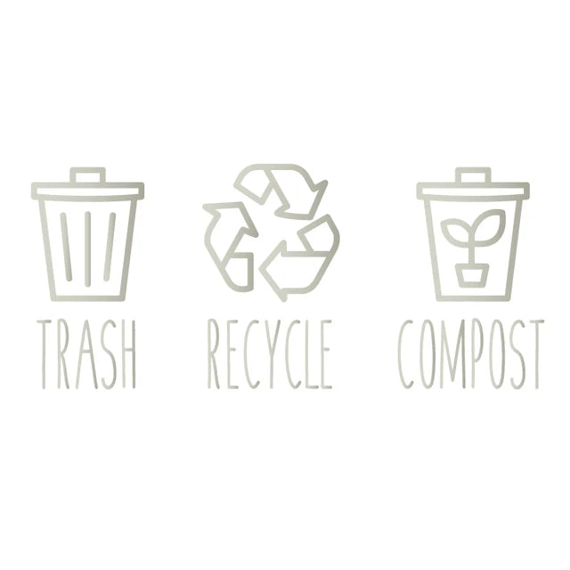 Trash and Recycle Rubbish Trash Can Wheelie Bin Vinyl Sticker Compost Decals Farmhouse Laundry Pantry Kitchen Organization Decal