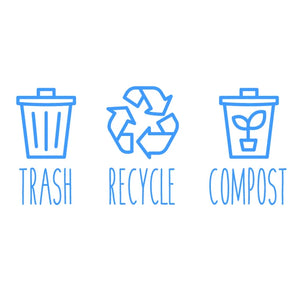 Trash and Recycle Rubbish Trash Can Wheelie Bin Vinyl Sticker Compost Decals Farmhouse Laundry Pantry Kitchen Organization Decal