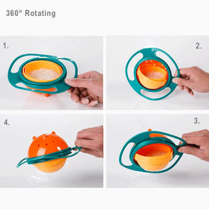 Universal Gyro Bowl Children Rotary Balance Novelty Gyro 360 Rotate Spill Proof Feeding Dishes Baby Training Rotary Balance Toy