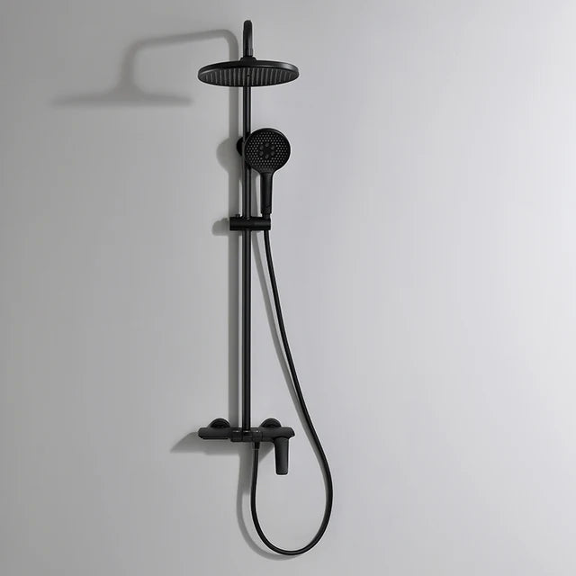 VGX Gold Shower System Bathroom Shower Faucet Set 3-way  Rainfall Shower Mixer Crane with Hand Shower Set Black Grey Chrome