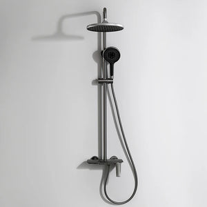 VGX Gold Shower System Bathroom Shower Faucet Set 3-way  Rainfall Shower Mixer Crane with Hand Shower Set Black Grey Chrome