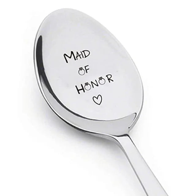 Valentines Day Gift Stainless Steel Milk Coffee Spoons Love Letter Wedding Souvenirs Anniversary Gift for Girlfriend Boyfriend