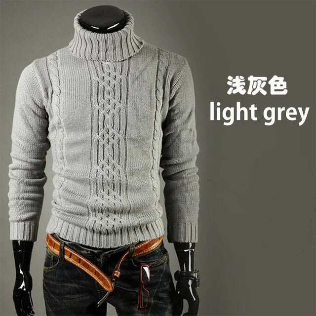 Winter Men's High Quality Turtleneck Sweater Thicken Sweater Casual Pullover