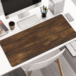 Wood Grain Large Mouse Pad with Non-slip Rubber Base, Stitched Edges, Computer Keyboard Desk Pad, Desk Decoration 40x90cm