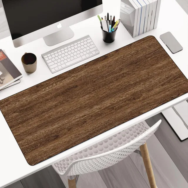 Wood Grain Large Mouse Pad with Non-slip Rubber Base, Stitched Edges, Computer Keyboard Desk Pad, Desk Decoration 40x90cm