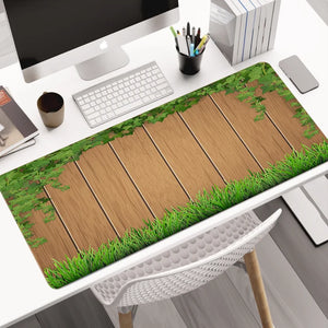 Wood Grain Large Mouse Pad with Non-slip Rubber Base, Stitched Edges, Computer Keyboard Desk Pad, Desk Decoration 40x90cm