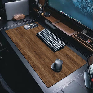 Wood Grain Large Mouse Pad with Non-slip Rubber Base, Stitched Edges, Computer Keyboard Desk Pad, Desk Decoration 40x90cm