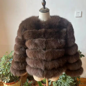 natural fur jacket  Real Fur Coat Winter Jacket Women Natural Fox Fur Luxury Fashion 50cm Short Jacket Wholesale Hot 2022