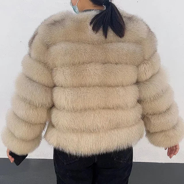 natural fur jacket  Real Fur Coat Winter Jacket Women Natural Fox Fur Luxury Fashion 50cm Short Jacket Wholesale Hot 2022