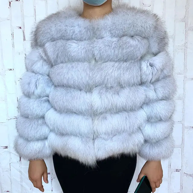 natural fur jacket  Real Fur Coat Winter Jacket Women Natural Fox Fur Luxury Fashion 50cm Short Jacket Wholesale Hot 2022