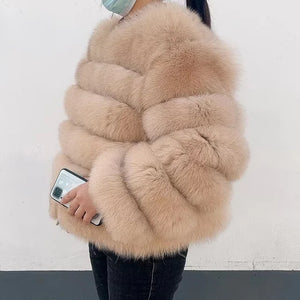 natural fur jacket  Real Fur Coat Winter Jacket Women Natural Fox Fur Luxury Fashion 50cm Short Jacket Wholesale Hot 2022