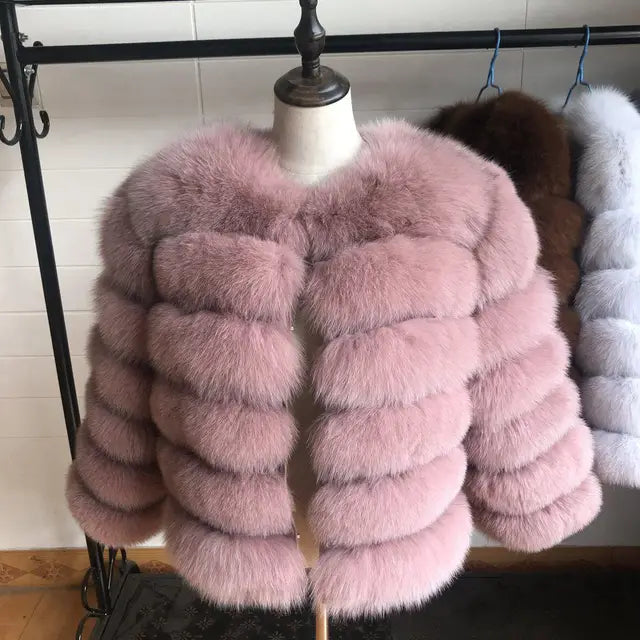 natural fur jacket  Real Fur Coat Winter Jacket Women Natural Fox Fur Luxury Fashion 50cm Short Jacket Wholesale Hot 2022