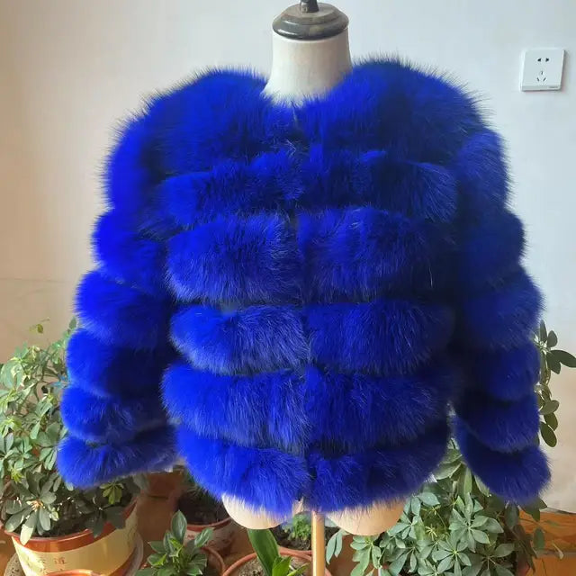 natural fur jacket  Real Fur Coat Winter Jacket Women Natural Fox Fur Luxury Fashion 50cm Short Jacket Wholesale Hot 2022