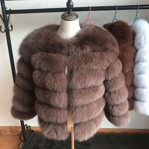 natural fur jacket  Real Fur Coat Winter Jacket Women Natural Fox Fur Luxury Fashion 50cm Short Jacket Wholesale Hot 2022