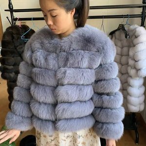 natural fur jacket  Real Fur Coat Winter Jacket Women Natural Fox Fur Luxury Fashion 50cm Short Jacket Wholesale Hot 2022