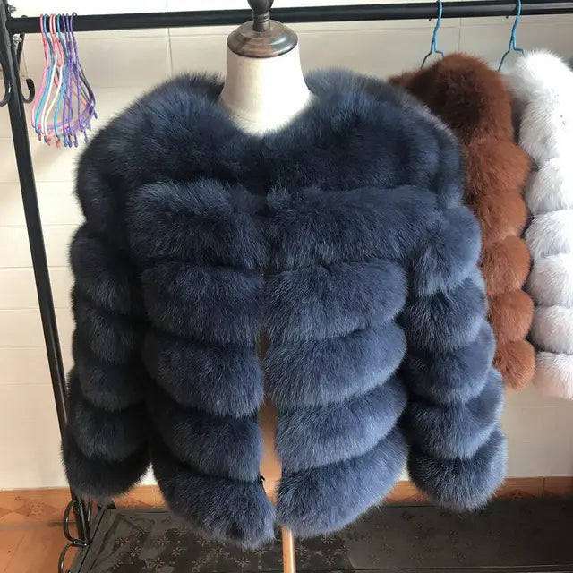 natural fur jacket  Real Fur Coat Winter Jacket Women Natural Fox Fur Luxury Fashion 50cm Short Jacket Wholesale Hot 2022