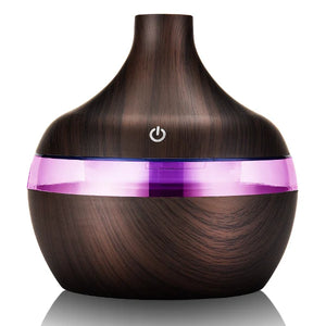 saengQ Electric Aroma Diffuser Air Humidifier Essential Aroma Oil Diffuser Ultrasonic Wood Grain Humidifier USB Mini Mist Maker