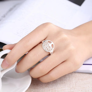 wholesale Price women 925 silver Ring tree hollow charms wedding jewelry girl gift high quality fashion classic