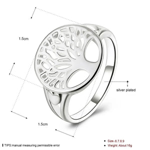 wholesale Price women 925 silver Ring tree hollow charms wedding jewelry girl gift high quality fashion classic