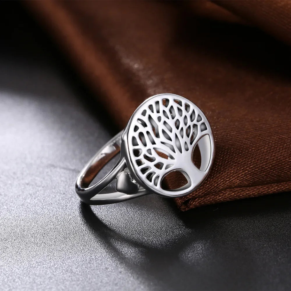 wholesale Price women 925 silver Ring tree hollow charms wedding jewelry girl gift high quality fashion classic