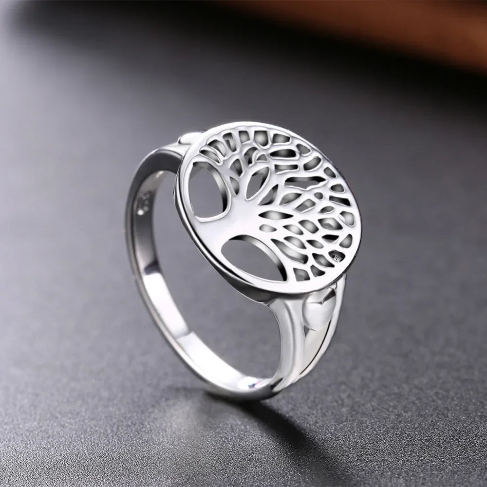 wholesale Price women 925 silver Ring tree hollow charms wedding jewelry girl gift high quality fashion classic